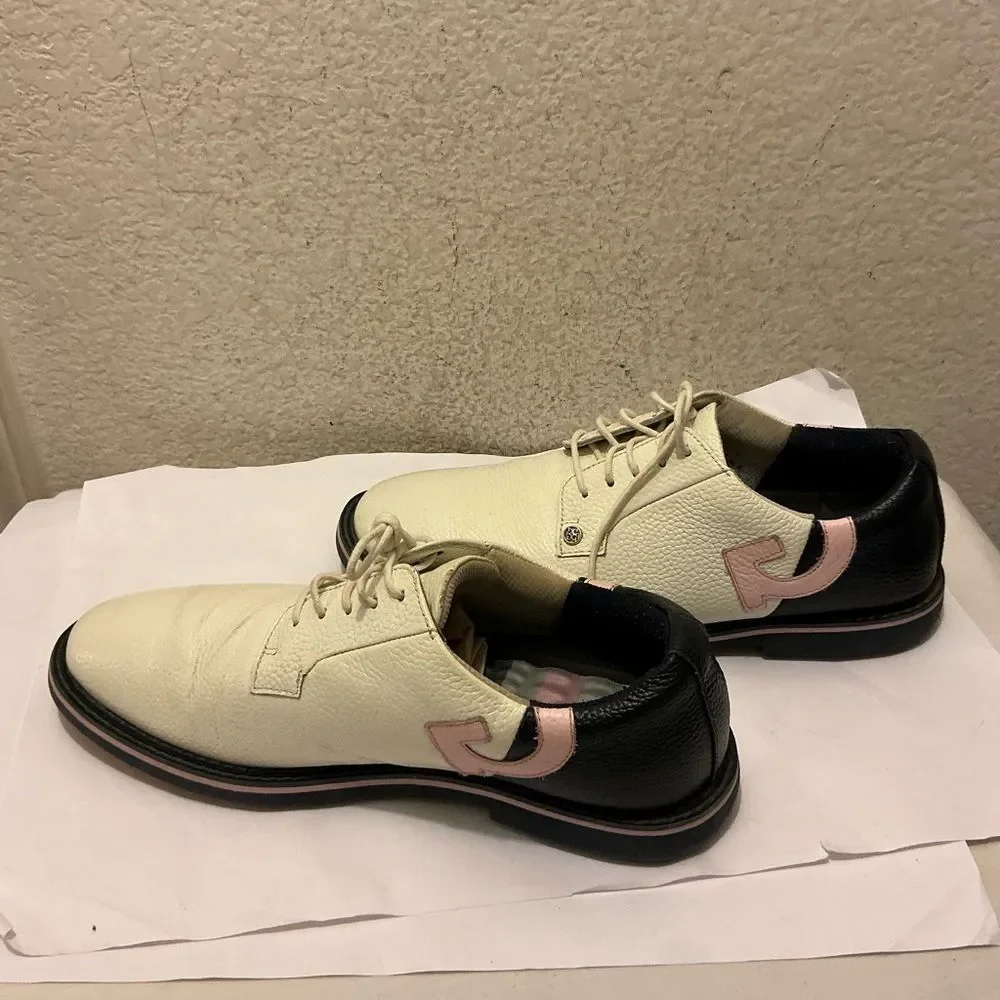 G/FORE Men’s Quarter G Gallivanter Golf Shoes 12/45 Oxfords with Pink Accent